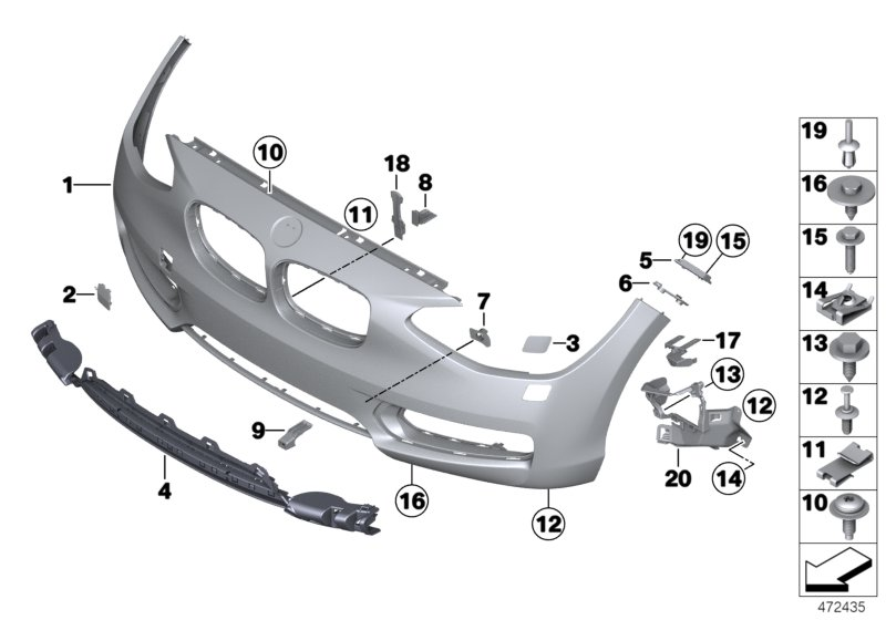 BMW 51117390652 Set, Mounting, Pdc/Pma Sensor, Front