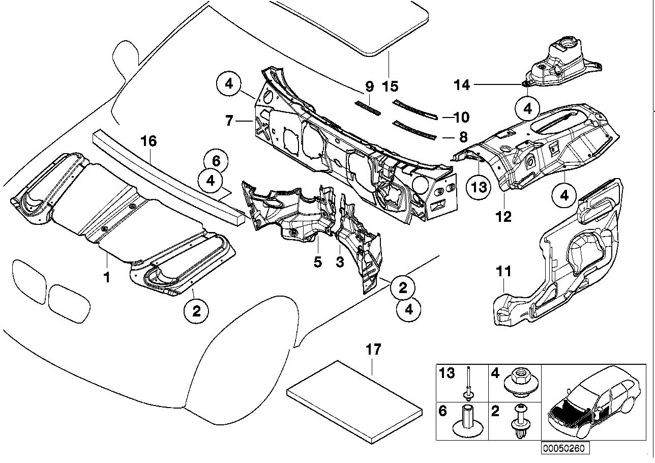 BMW 51488250195 Holder, Sound Insulation, Centre