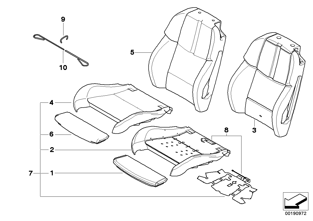 BMW 52108038753 Left Backrest Upholstery