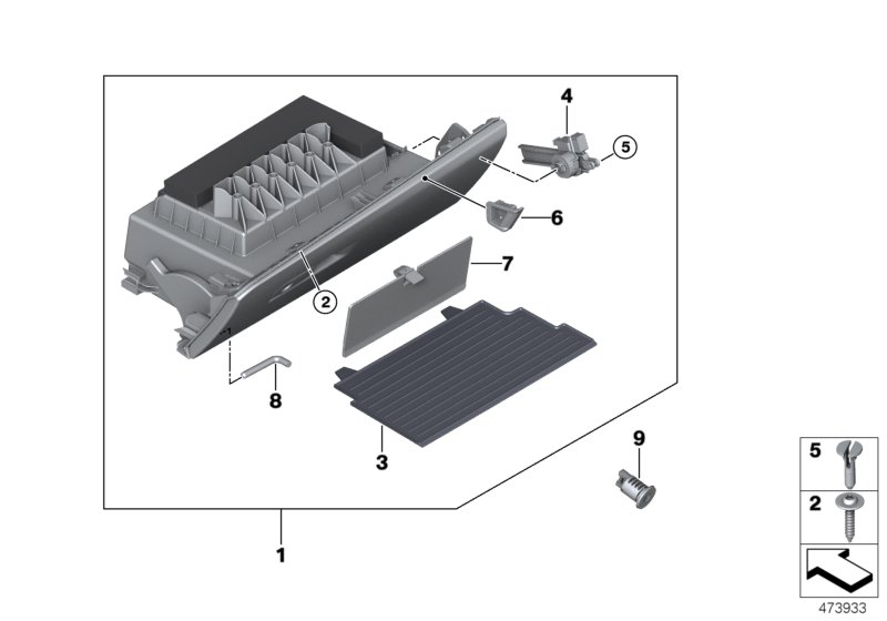 BMW 51169393151 Pin Glove Box Damper