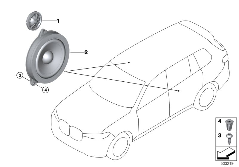 BMW 65132622812 TOP-HIFI LOUDSPEAKER TWEETER