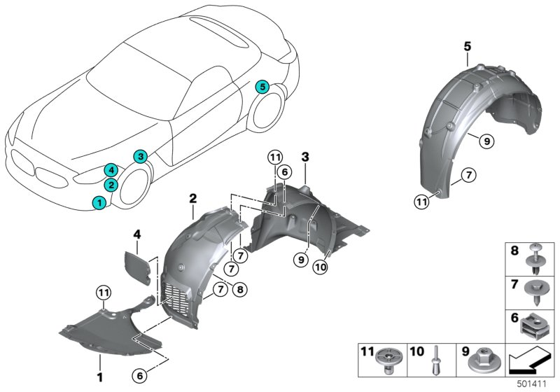 BMW 51717441904 COVER, WHEELL HOUSING, REAR