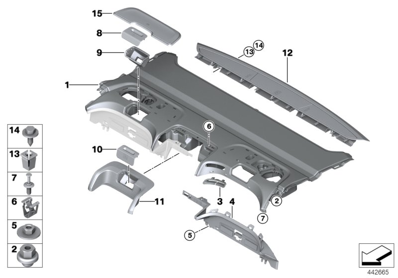 BMW 51467411953 REAR WINDOW SHELF IN ALCANTA