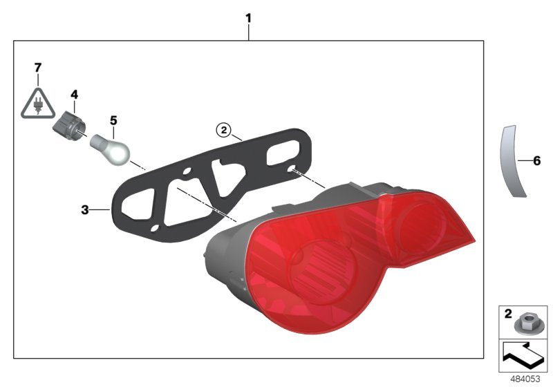 BMW 63217165729 Left Rear Light, White Turn Indicator