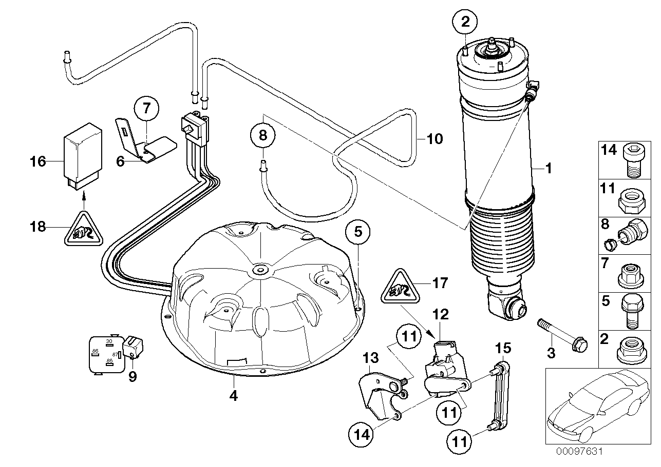 BMW 37206755257 Bracket, Air Supply System Connector