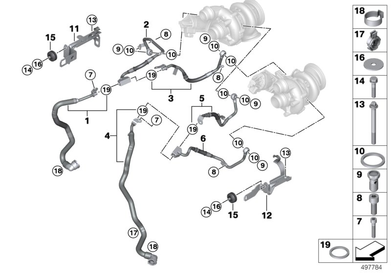 BMW 11539896892 Coolant Line, Return From Turbocharger