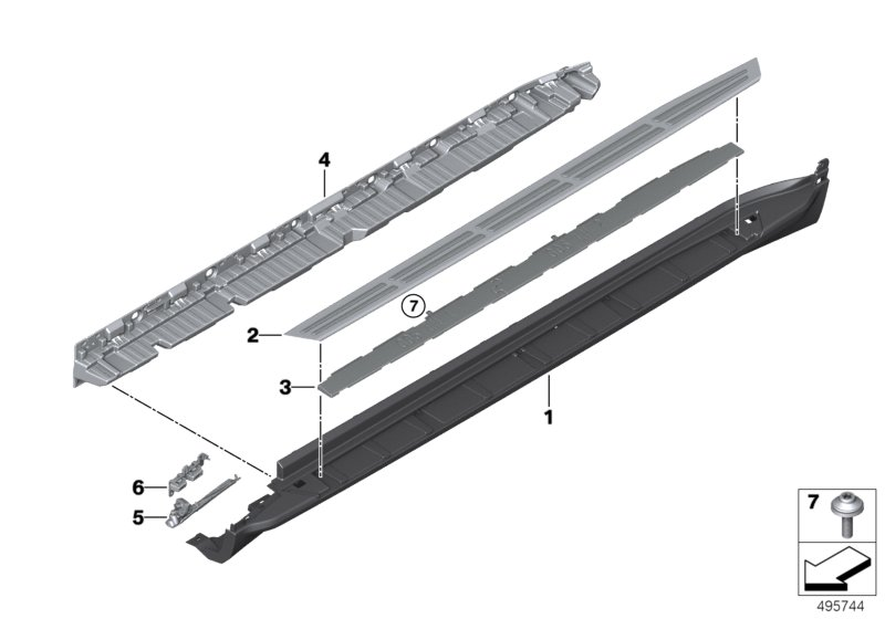 BMW 51777440911 Support, Rocker Panel, Lft R