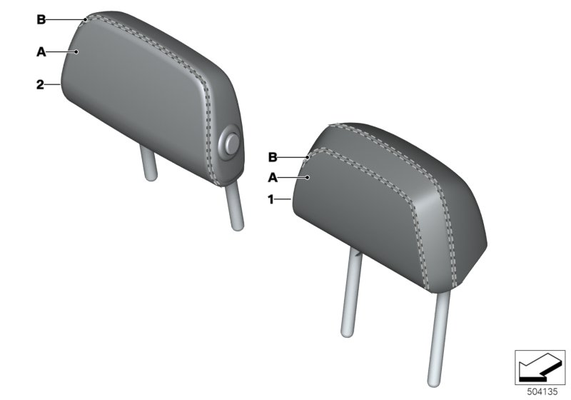 BMW 52207993220 FOLDING HEAD RESTR., LEATHER