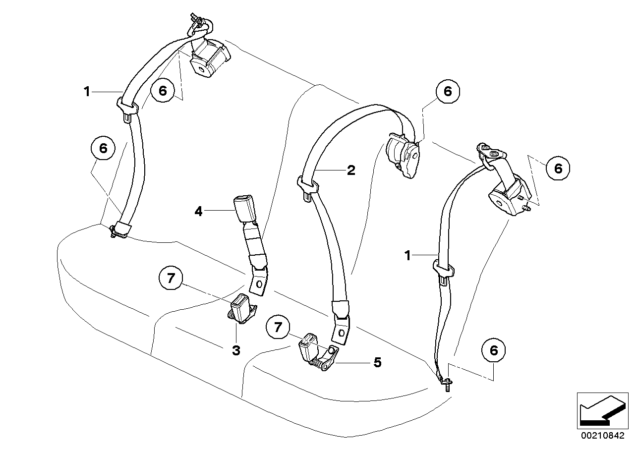 BMW 72119132810 Lower Belt Rear Center