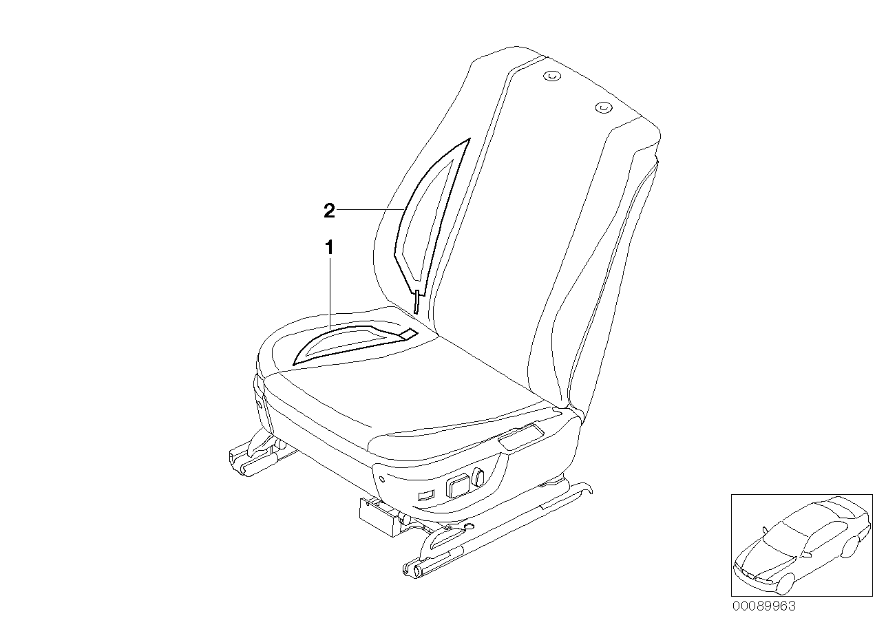 BMW 52102698279 Side Finisher, Seat Heating, Front Left