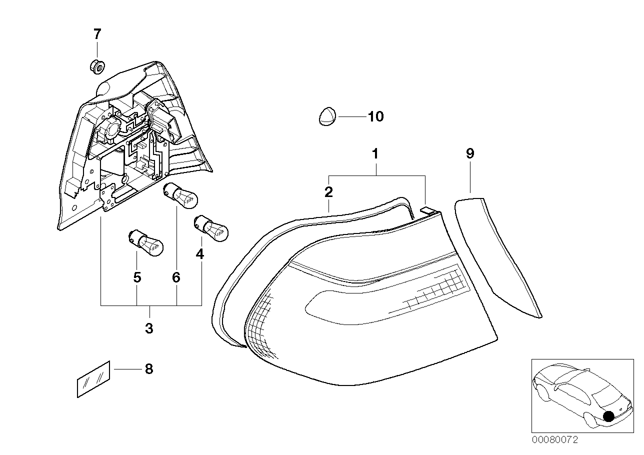 BMW 63218383827 Left Bulb Carrier For White Turn Indicator