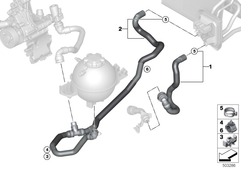 BMW 64216993452 COOLANT HOSE, SUPPLY