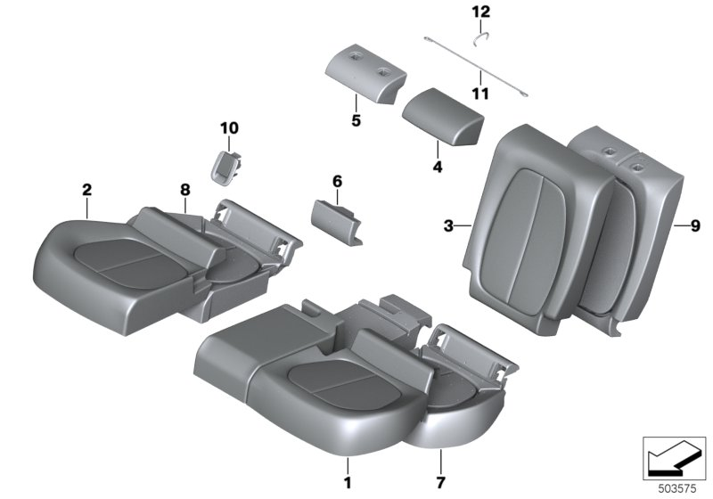 BMW 52208469763 COVER FOR SEAT, FABRIC/VINYL