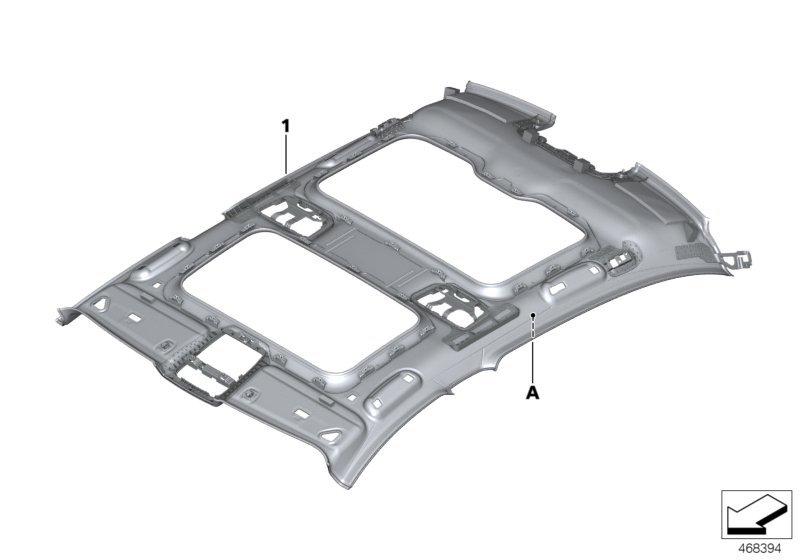 BMW 51447989400 Roofliner Panorama Glass Roof Alcantara