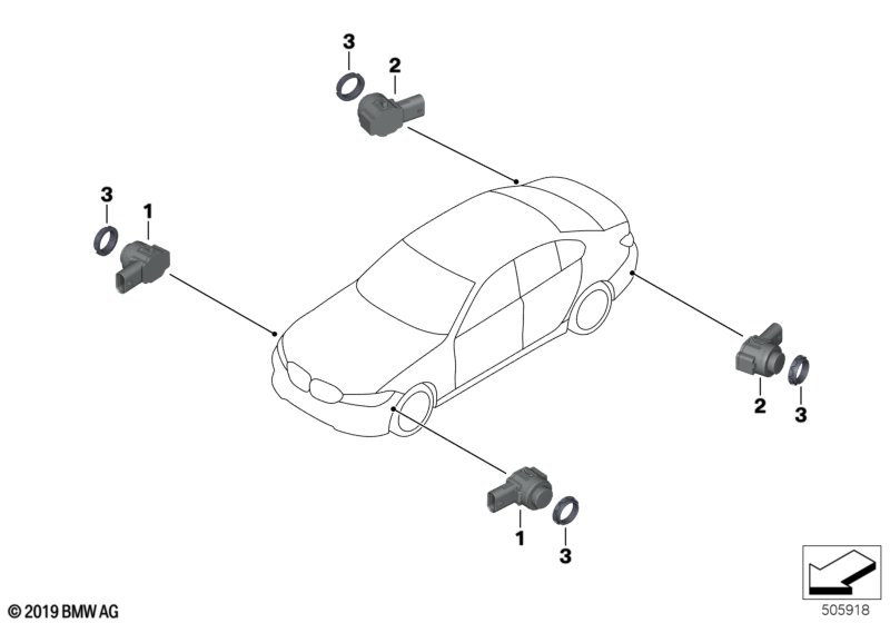 BMW 66209473507 ULTRASONIC SENSOR, STORM BAY