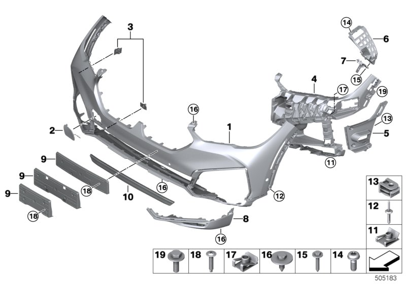 BMW 51119463095 SET OF MOUNTS, FRONT PDC / P