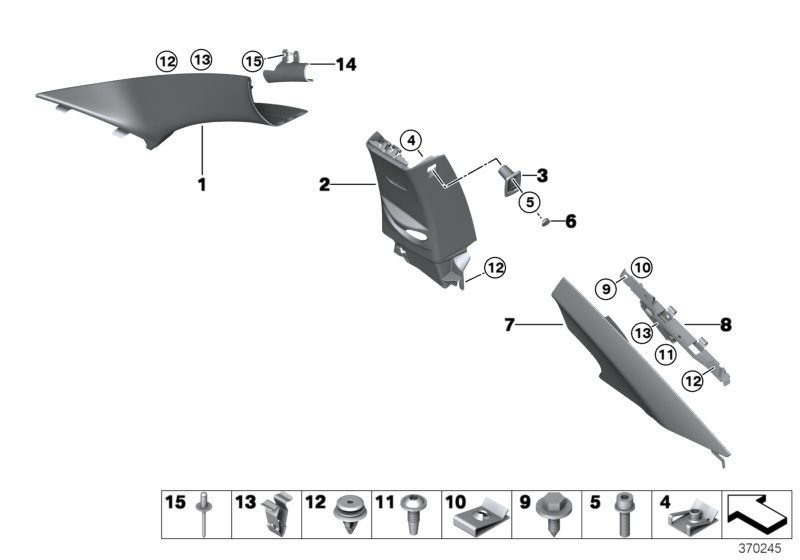 BMW 51437401791 Cover, B-Column Upper Left