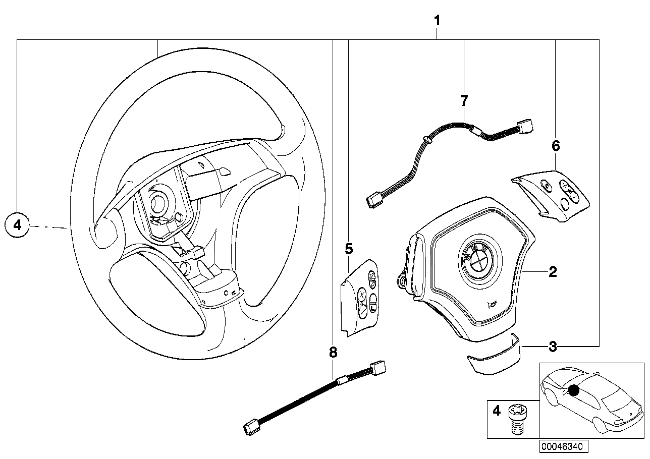 BMW 32341095767 Hub Cap, Airbag