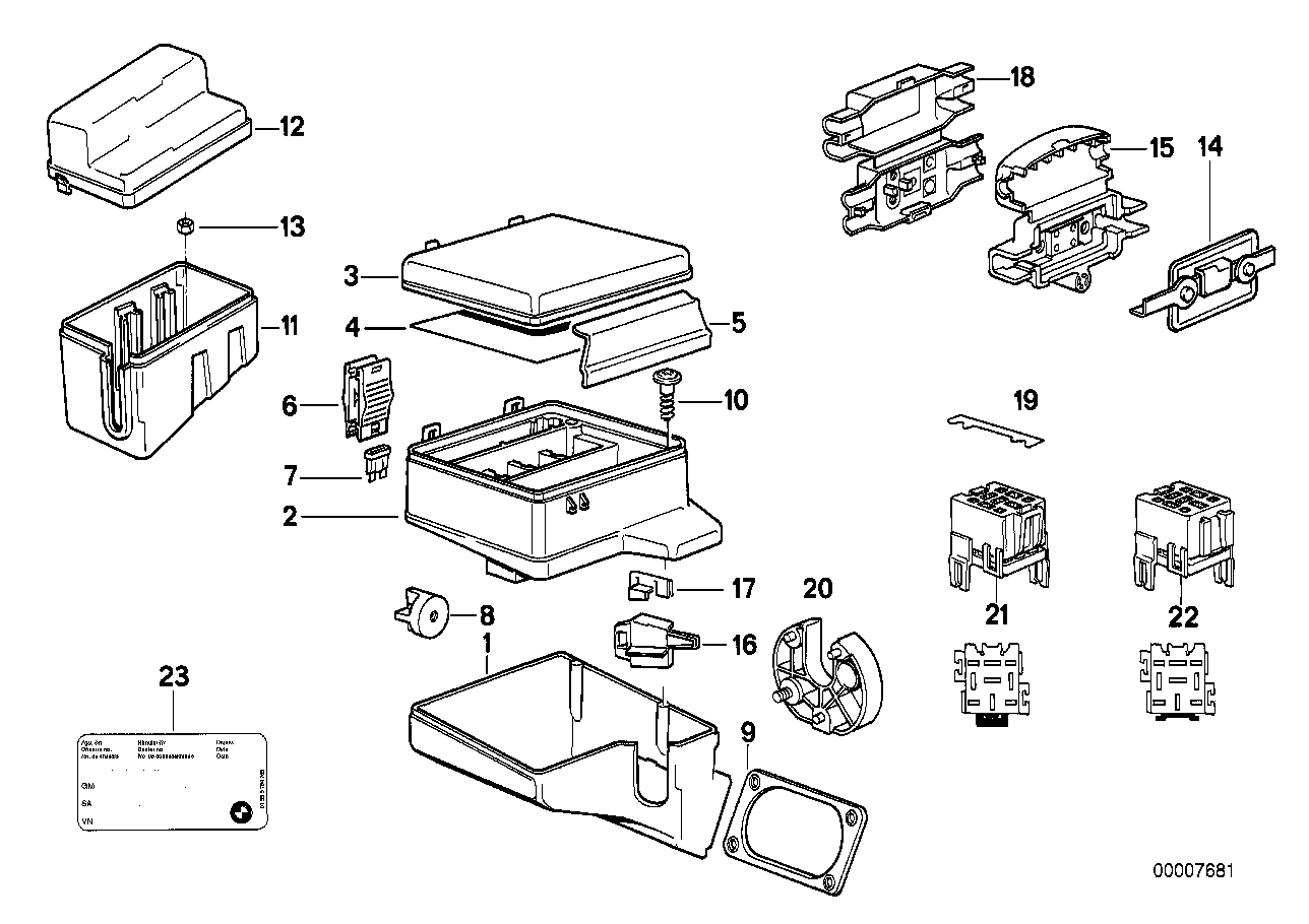 BMW 61138369115 Stick-On Label, Fuse Grouping, Rear