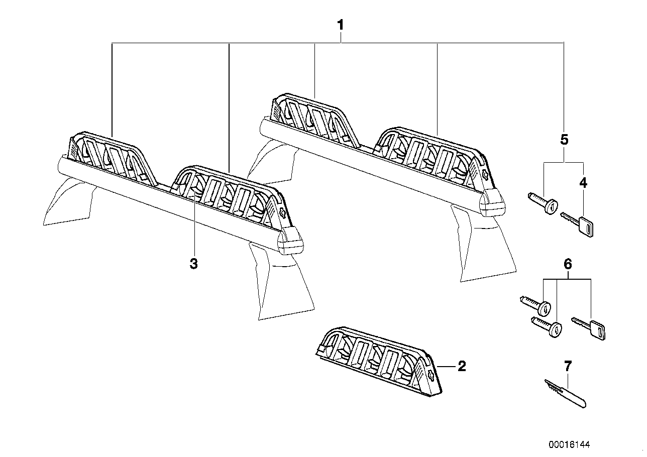 BMW 82729408998 Ski Carrier