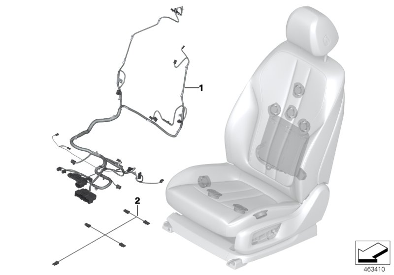 BMW 61129390343 Wiring Harness Comfort Seat Left