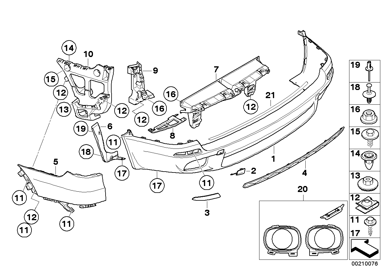 BMW 51122413989 Set, Mounting Parts, Bumper, Rear