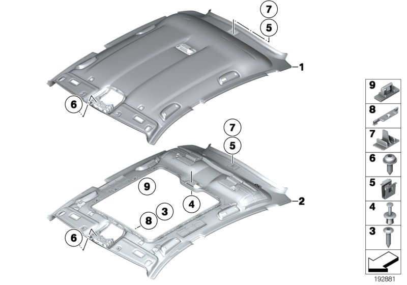 BMW 51448047560 Moulded Roof Lining