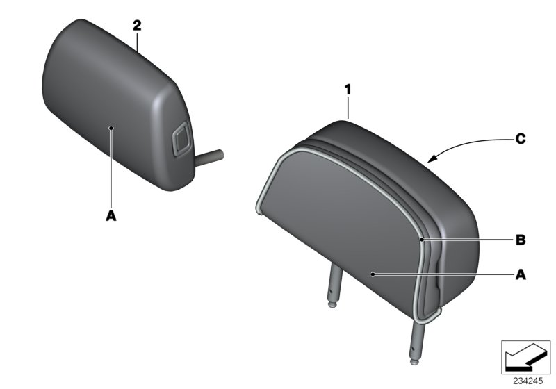 BMW 52207975885 Headrest Comfort, Leather