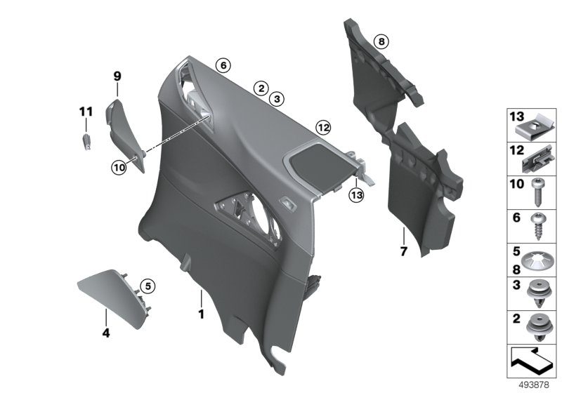 BMW 51418469118 LATERAL TRIM PANEL, RIGHT