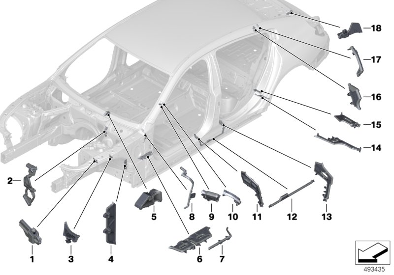 BMW 41007445605 MOLDED PART COLUMN A, INTERI