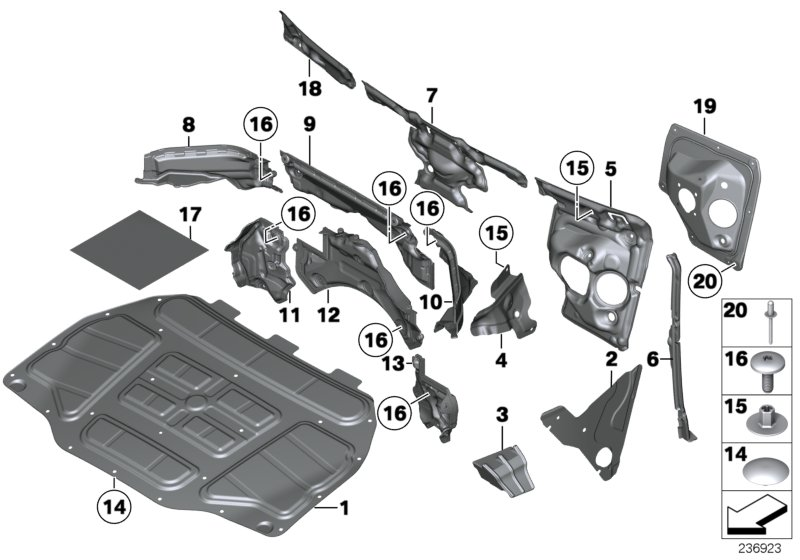 BMW 51717293471 Soundinsulation,Bulkh.Upper Section,Left