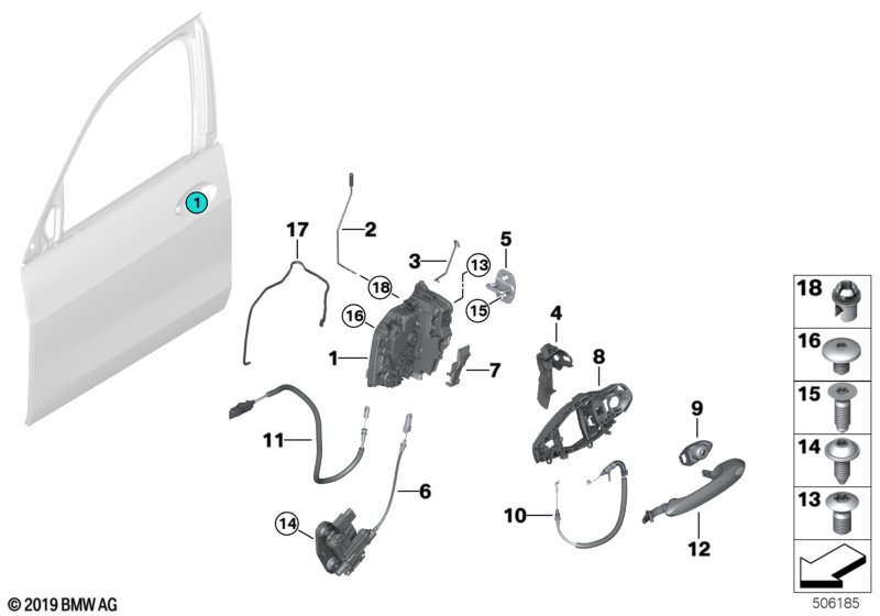 BMW 51217474622 BOWD.CABLE,OUTSIDE DOOR HAND