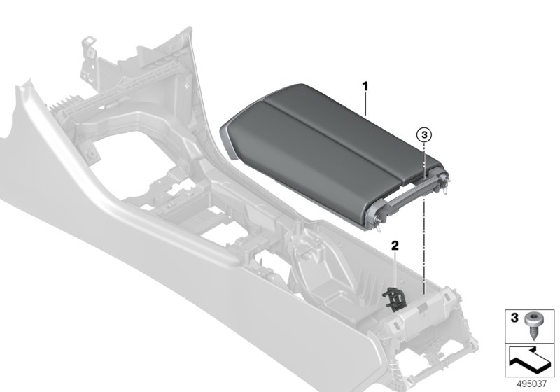 BMW 51166996355 ARMREST, CENTER CONSOLE, LEA