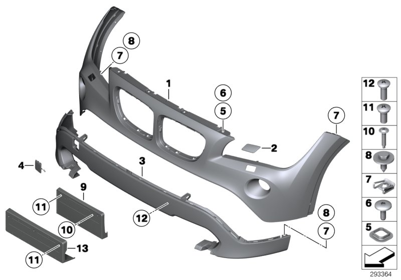 BMW 51112993567 Trim Panel, Bumper, Front Bottom