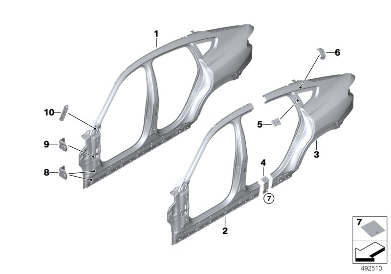 BMW 41009492940 REINFORCEMENT PLATE, D-PILLA