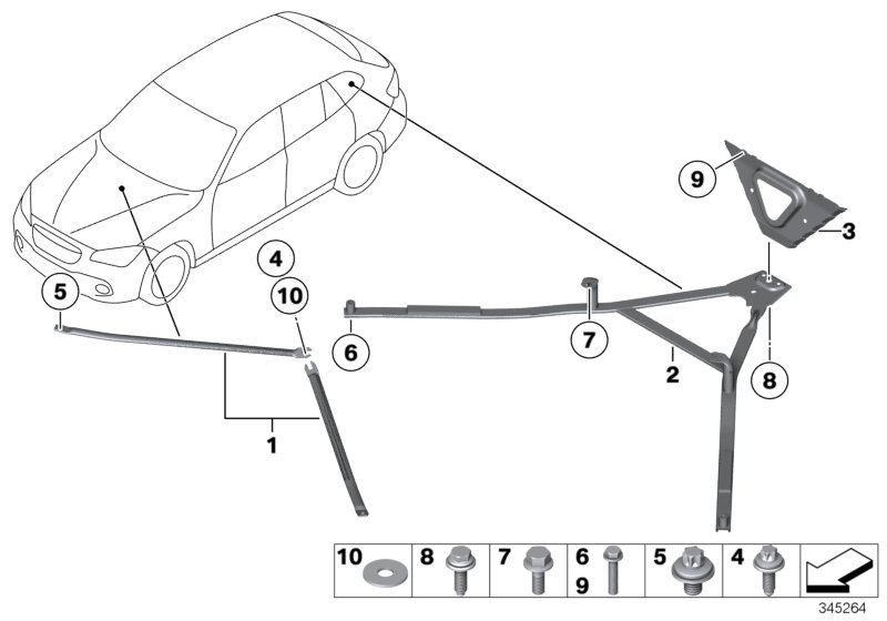 BMW 51712993335 Strut, Rear