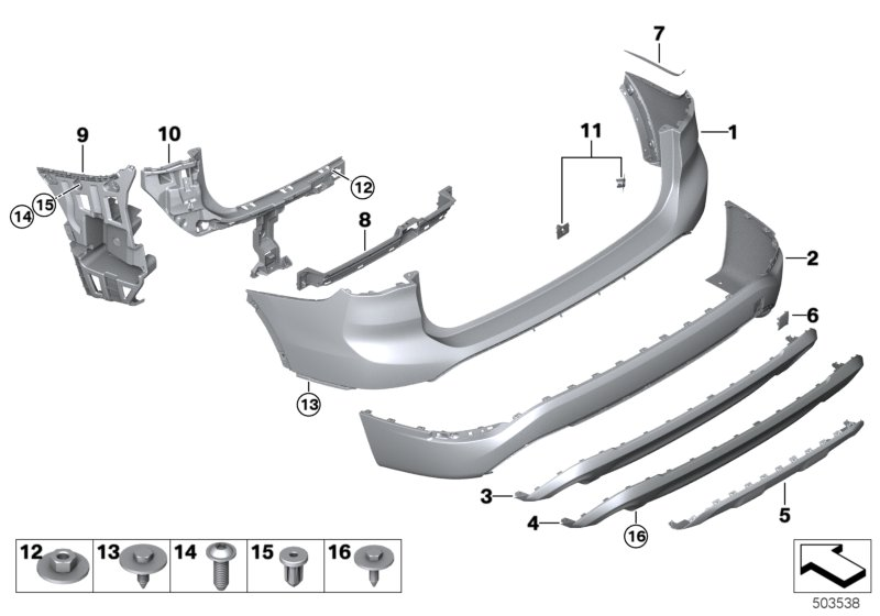 BMW 51127403393 SET OF MOUNTS FOR PDC SENSOR