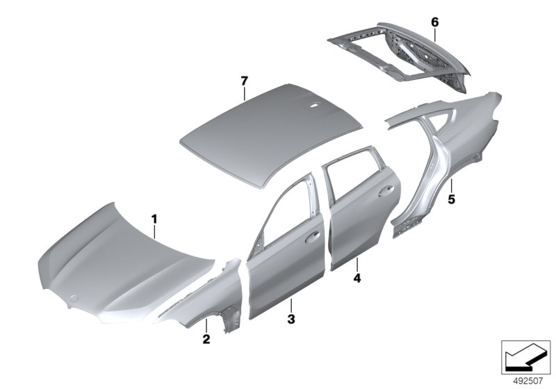 BMW 41008737621 SIDE PANEL, FRONT LEFT