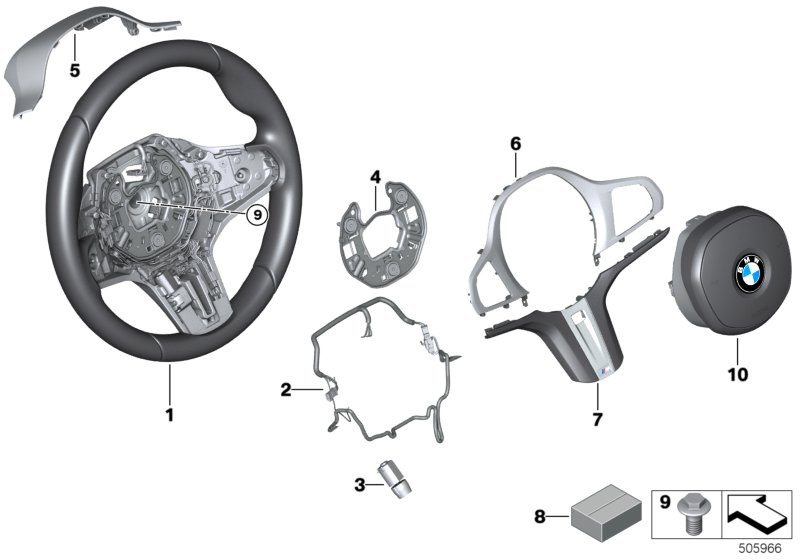 BMW 32308746687 M SPORTS STEERING WHEEL LEAT