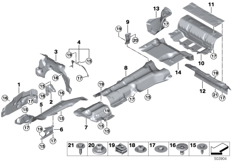 BMW 51488081673 LEFT ENGINE SUPPORT HEAT INS