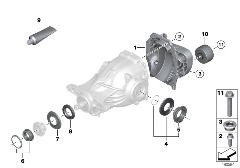 BMW 33118665148 COVER, REAR