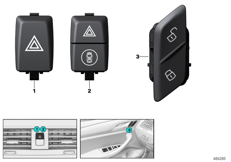 BMW 61316993055 SWITCH FOR EMERGENCY FLASHER