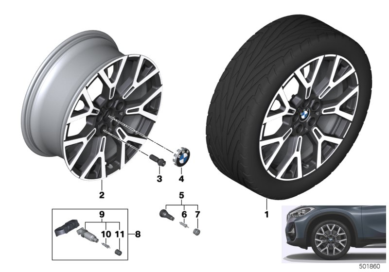 BMW 36106883003 DISK WHEEL, LIGHT ALLOY, IN