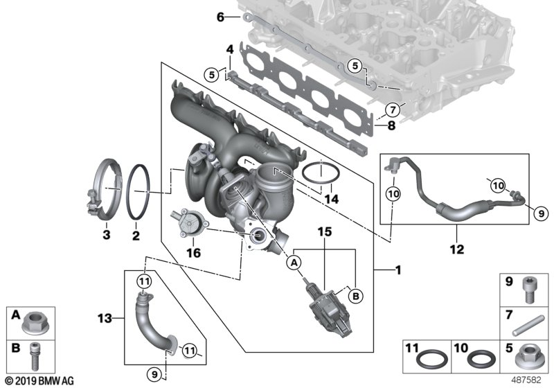 BMW 11659845813 TURBOCHARGER WITH EXHAUST MA