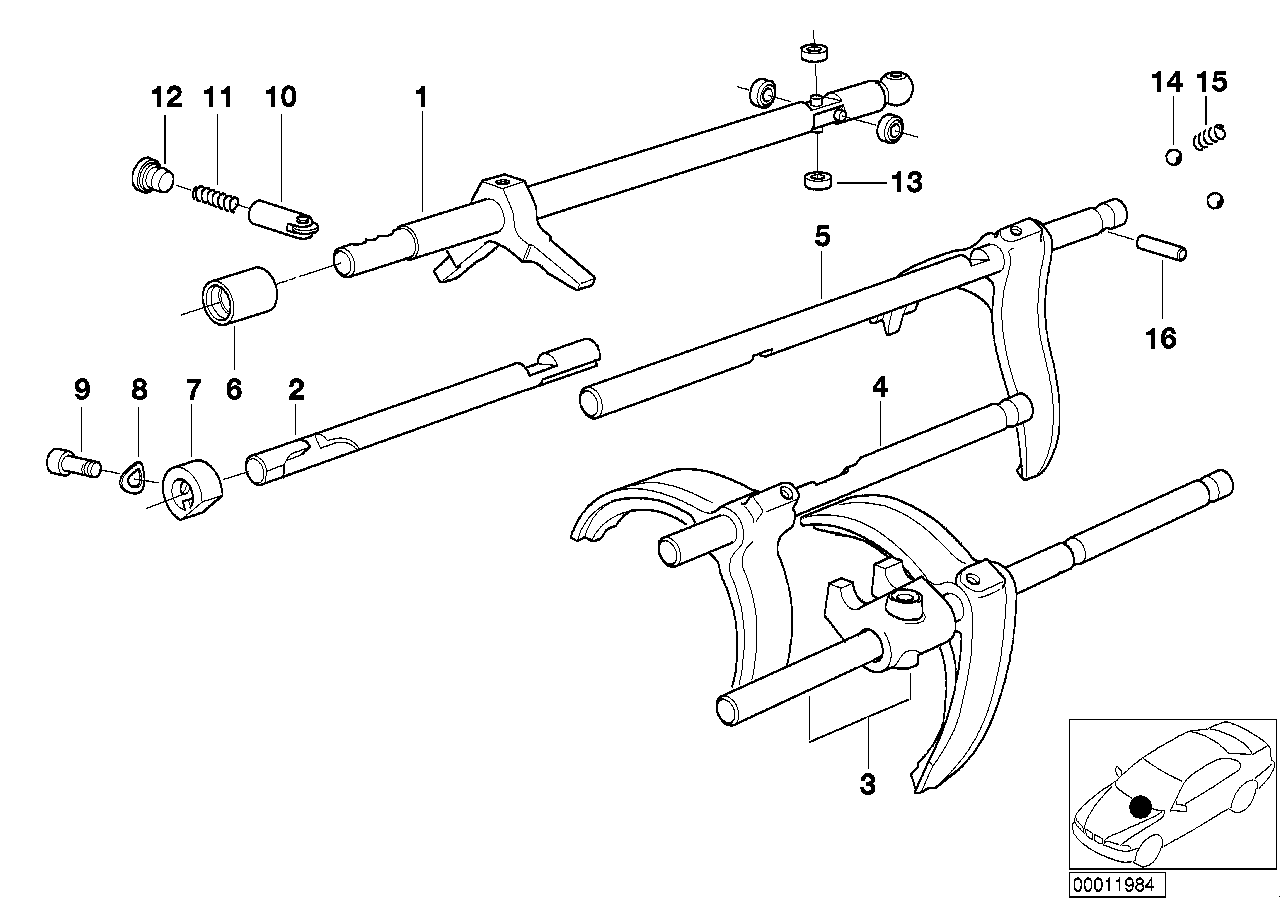 BMW 23311228231 Shifting Rod 1.And 2.Gear