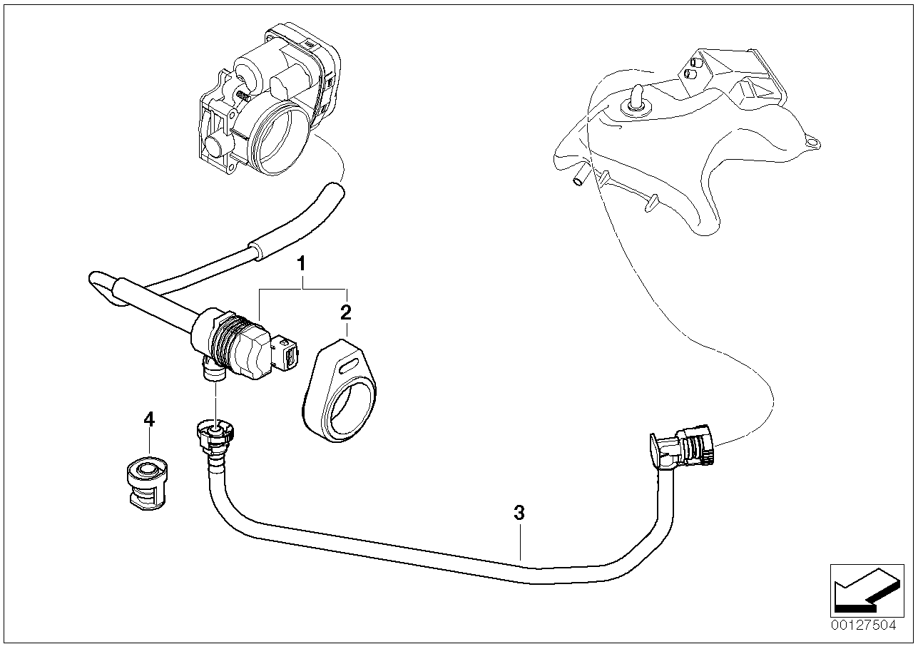 BMW 13907521857 Fuel Tank Breather Line