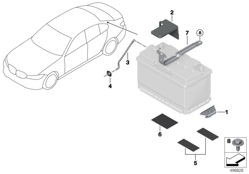 BMW 61216832839 BATTERY, ROLLOVER BAR