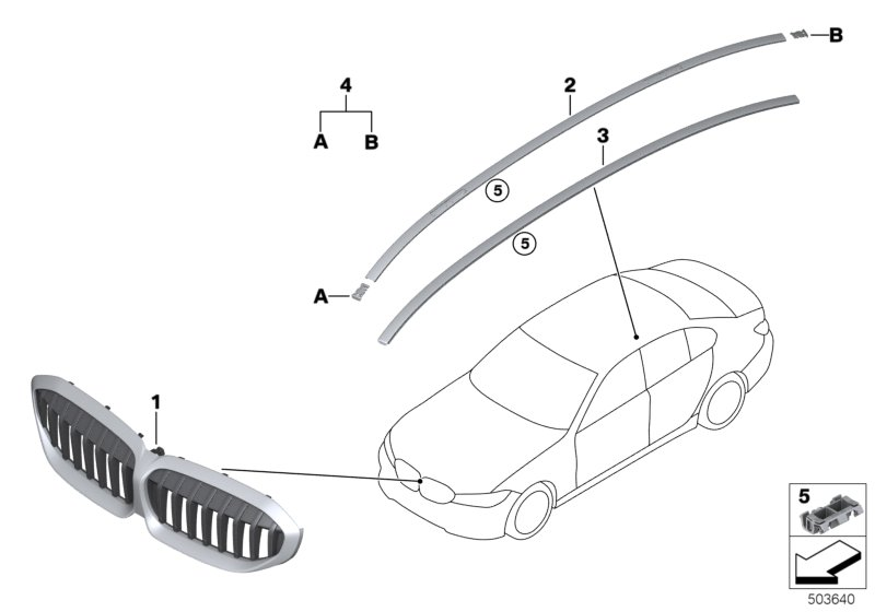 BMW 51137479519 ROOF MOLDING LEFT