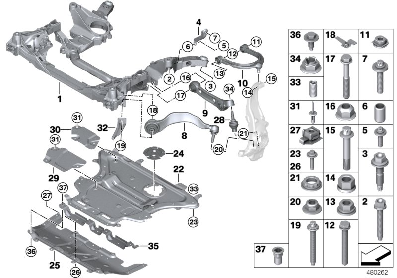 BMW 31104092461 STIFFENING PLATE PLUG-IN HYB