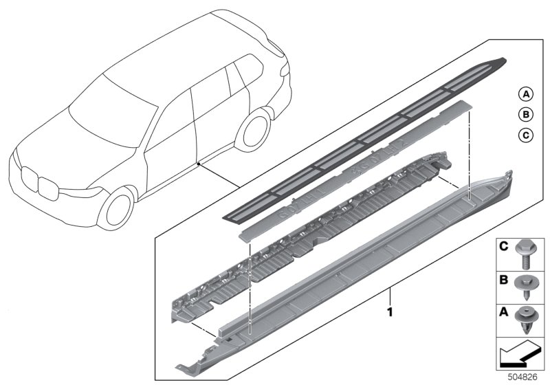 BMW 51772475466 RETROFIT KIT, ALUMINIUM FOOT